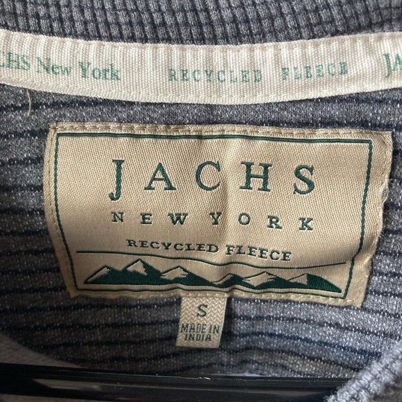 Men’s small striped gray sweater made of recycled materials - Picture 3 of 5